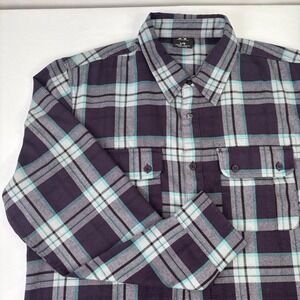 Oakley Mens Regular Fit Plaid Flannel Long Sleeve Button Up Shirt Size Large